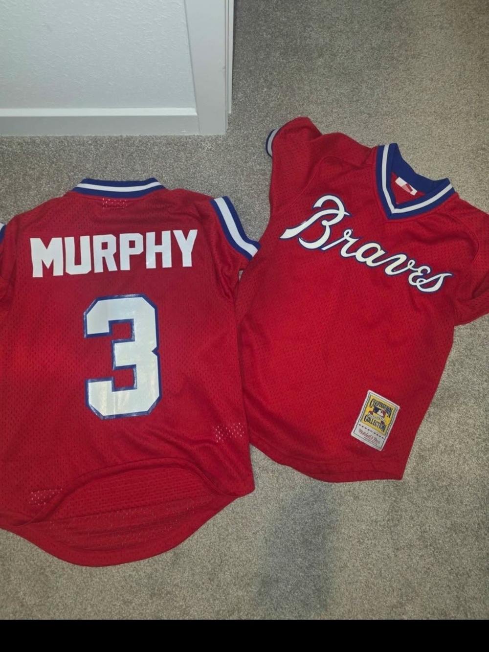 NWOT Mitchell & Ness Red Braves Jersey